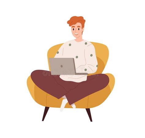 Freelance People Work In Comfortable Conditions Set Vector Flat