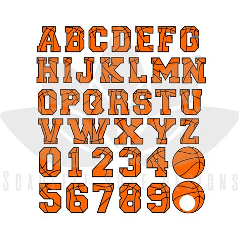 Basketball Font Letters Numbers Monogram Svg Cut File Sports Font