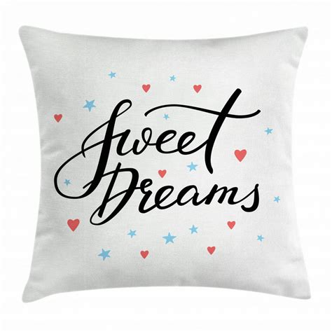 Sweet Dreams Throw Pillow Cushion Cover Hand Written Style