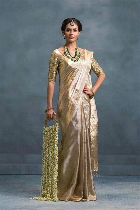 Uppada Tissue Saree In Mixed Silver And Gold Color With Etsy In 2020 Wedding Saree Indian
