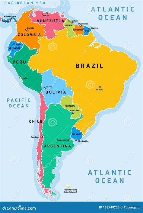 South America Political Map Carolina Map