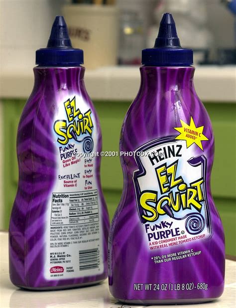 Kids love decorating their food with colors that are bright. HEINZ FUNKY PURPLE KETCHUP | Cain Images