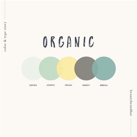 Organic Natural Color Palette Hex Color Palette Color Palette