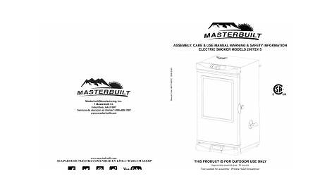 Masterbuilt 40 in. Digital Electric Smoker installation Guide | Manualzz