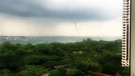 Published on may 12, 2019. Tornadic (Tornadoes) waterspout in Singapore off the east ...