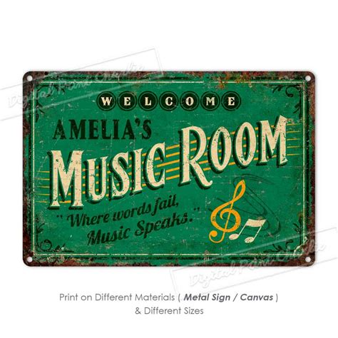 Custom Music Room Sign Studio Sign Metal Sign Personalized Ts