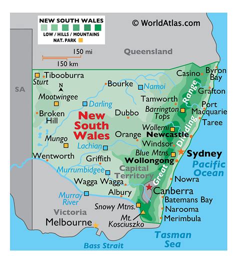 New South Wales Au Map World Map