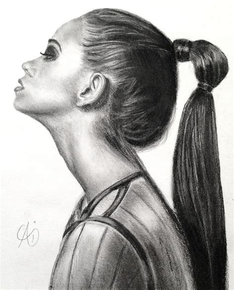 My Ponytail Drawing By Ai P Nilson