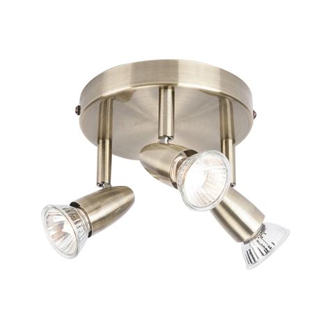 El 10107 3 Light Satin Brass Ceiling Spotlights Adjustable Lighting