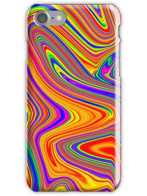 Groovy Psychedelic Pattern Rainbow Multicolored Iphone Case By
