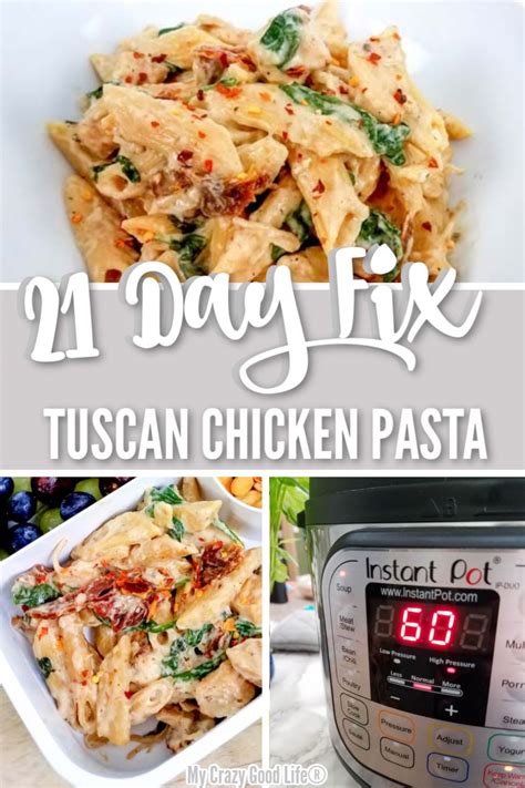 Picture yourself on the coast of tuscany, italy. 21 Day Fix Tuscan Chicken Pasta | Easy chicken dinner ...