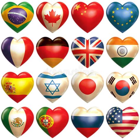 Coeurs De Pays Dans 3d Illustration Stock Illustration Du Gouvernement