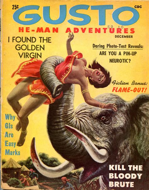 Gusto Vintage Man Adventures Pulp Cover Art Male Magazine Pulp