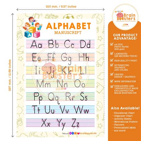 Alphabet Recognition Laminated A4 Educational Chart Shopee Philippines