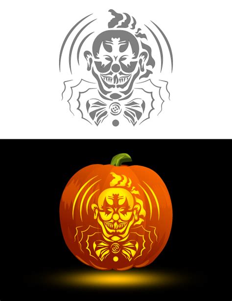 Printable Clown Pumpkin Stencils