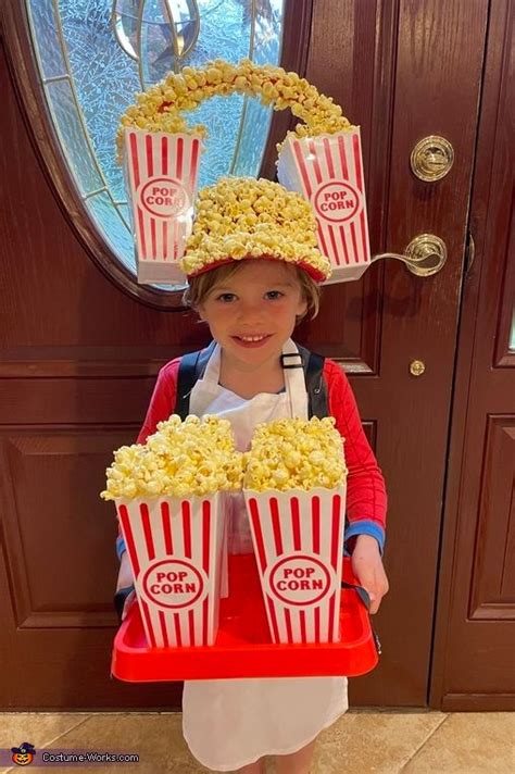 Popcorn Man Costume Crazy Hat Day Crazy Hats Popcorn Costume Diy