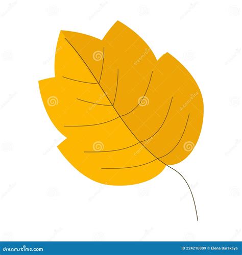 Autumn Yellow Leaf For Use In Clipart Or Web Design Stock Vector