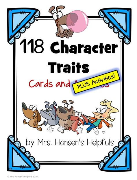 Character Trait Cards And Pdf Presentation Plus Activities Character