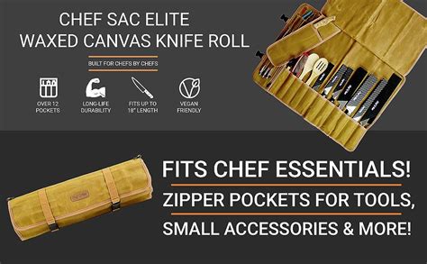 Elite Chef Knife Roll Vintage Waxed Canvas Knife Case