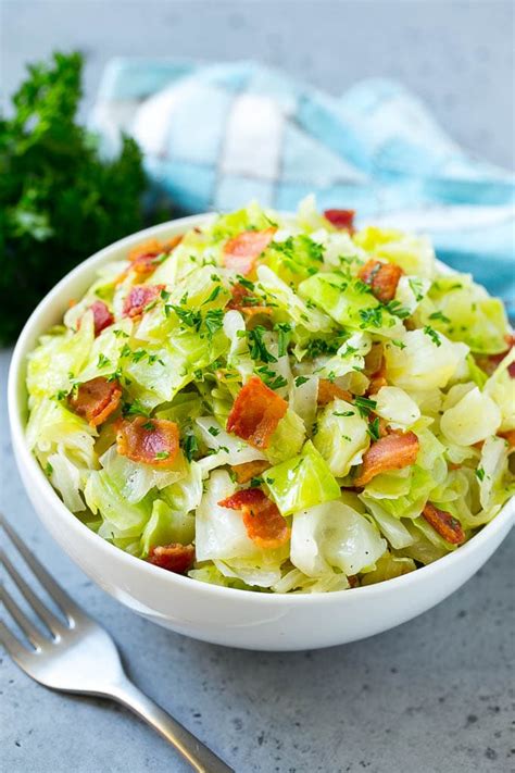 Quick simple and super delicious recipe. Fried Cabbage with Bacon - Dinner at the Zoo