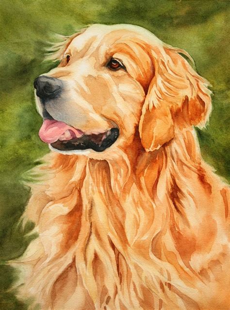 Toby By Marysue Krueger Watercolor Dog Golden Retriever Painting