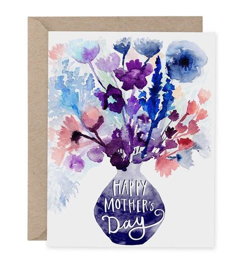 Super excited to be sharing 2 diy watercolor mother's day cards. Pretty Mothers Day Card Watercolor Happy Mother's Day | Etsy | Watercolor flowers card, Floral ...