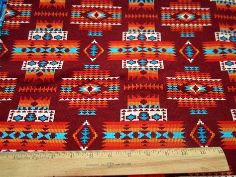 Southwest Tucson Terracotta Aztec Fabric By Elizabeths Studio Bty On