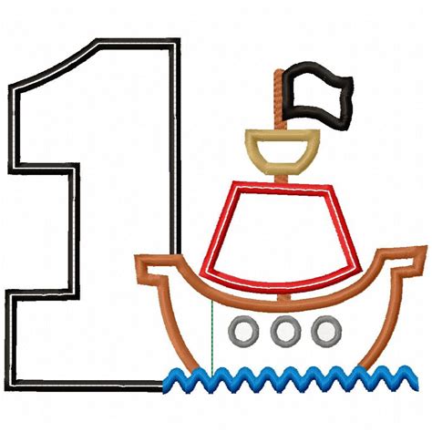 The most common pirate ship applique material is cotton. Pirate Ship Birthday 1st Applique Embroidery Design ...