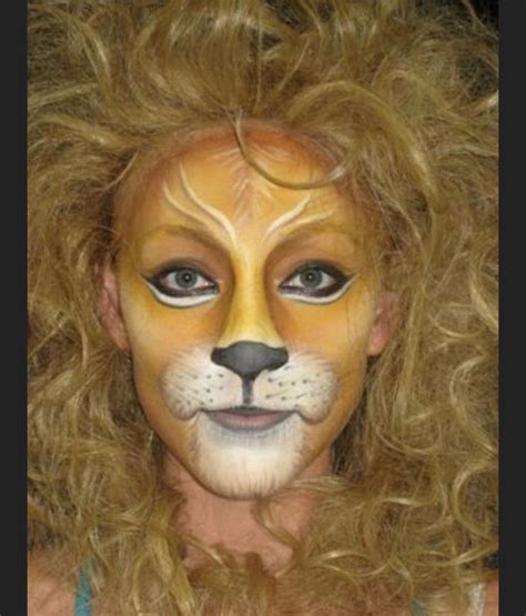 Pin By Lissa Leach On Theatre Lion Face Paint Lion Makeup Lion Costume