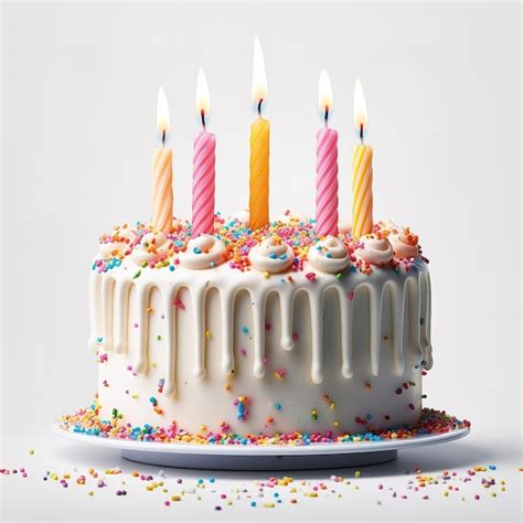 Premium Ai Image Birthday Cake With Candles