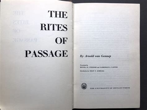 The Rites Of Passage Liminality Liminal Spaces First English Language Edition