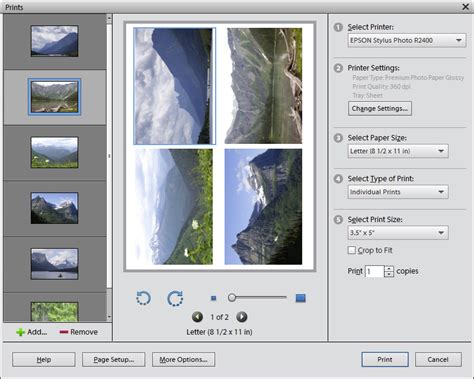Printing Multiple Photos Per Page In Photoshop Elements