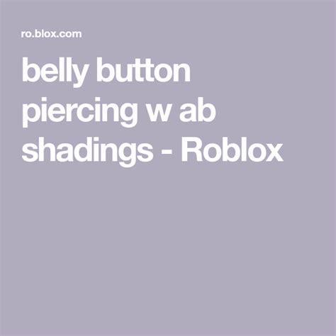 Belly Button Piercing W Ab Shadings Roblox Belly Button Piercing Belly Piercing