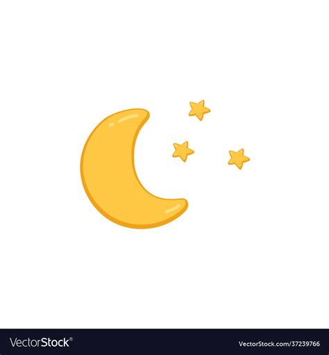 Simple Image Moon And Stars Cartoon Royalty Free Vector
