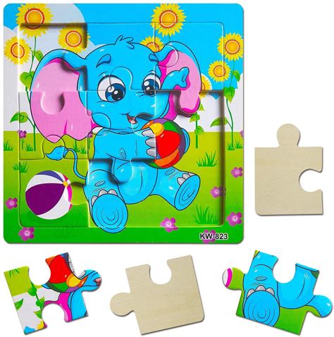 Wooden Jigsaw Puzzles Set For Kids Age 3 5 Year Old Animals Etsy