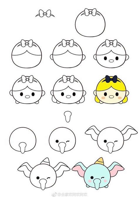 Easy Disney Drawings Cute Easy Drawings Art Drawings For Kids Kawaii