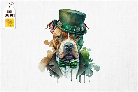 Gangster Pitbull St Patricks Day By Mulew Art Thehungryjpeg