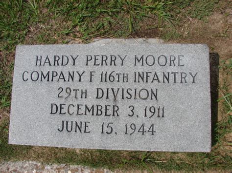 116th Infantry Regiment Roll Of Honor Pvt Hardy Perry Moore