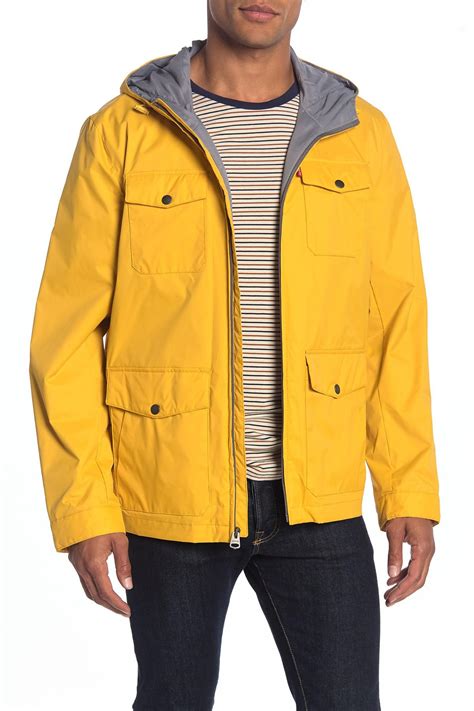 Levis Synthetic Nylon 4 Pocket Rain Jacket In Yellow For Men Lyst