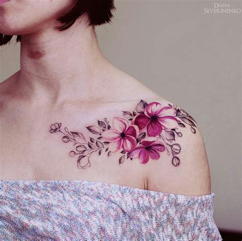 Diana Severinenko Flowers Tattoos Watercolor Tattoo Flower
