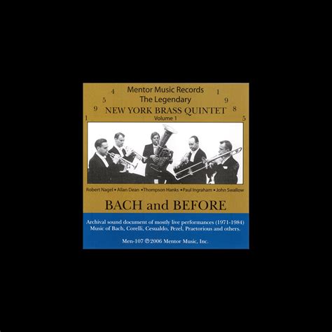 ‎bach And Before De New York Brass Quintet Robert Nagel Allan Dean