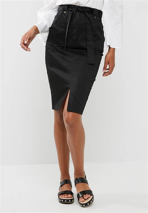 Pencil Skirt With Belt Black Dailyfriday Skirts