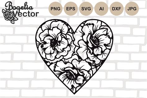 Floral Heart Graphic By Bogeliavector · Creative Fabrica
