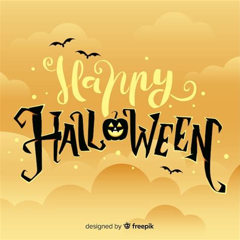 Free Vector Happy Halloween Lettering Design