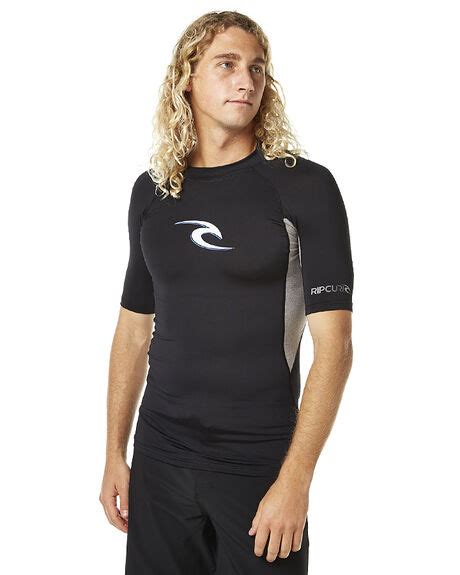 Rip Curl Wave Ss Rash Vest Black Surfstitch