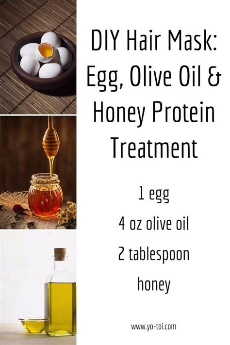 Diy Hair Mask Egg Olive Oil And Honey Protein Protein Hair Mask Hair