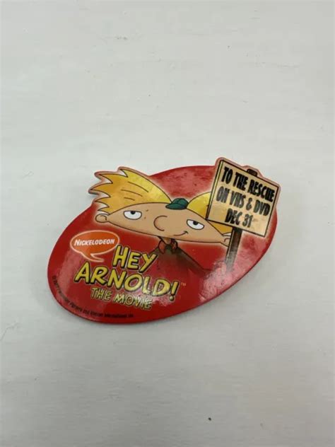 Nickelodeon Hey Arnold The Movie Vhs And Dvd Promotional Pin Button