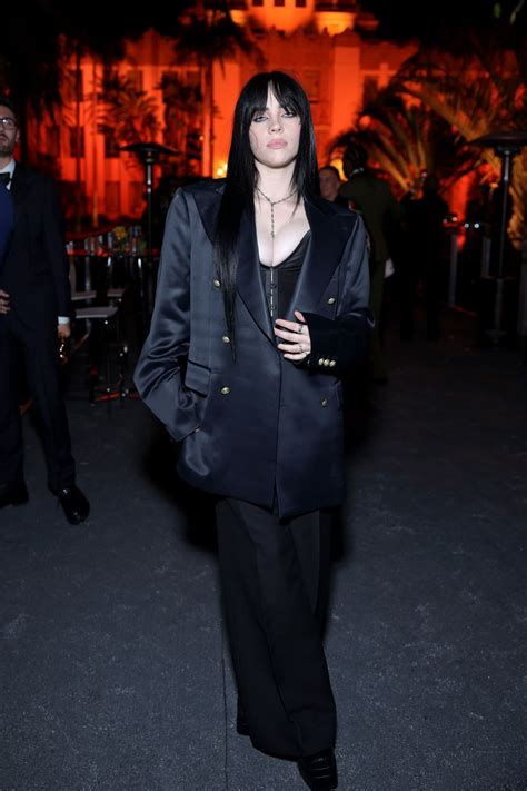 Billie Eilish Wore A Black Satin Suit To The Oscars After Party