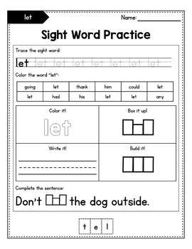 1st grade activities for kids are one of the finest entertainment options. Sight Word Activities 1ST Grade, Sight Word Practice ...