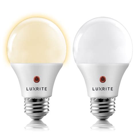 Luxrite A19 Led Dusk To Dawn Light Bulb Enclosed Fixture Rated 3000k
